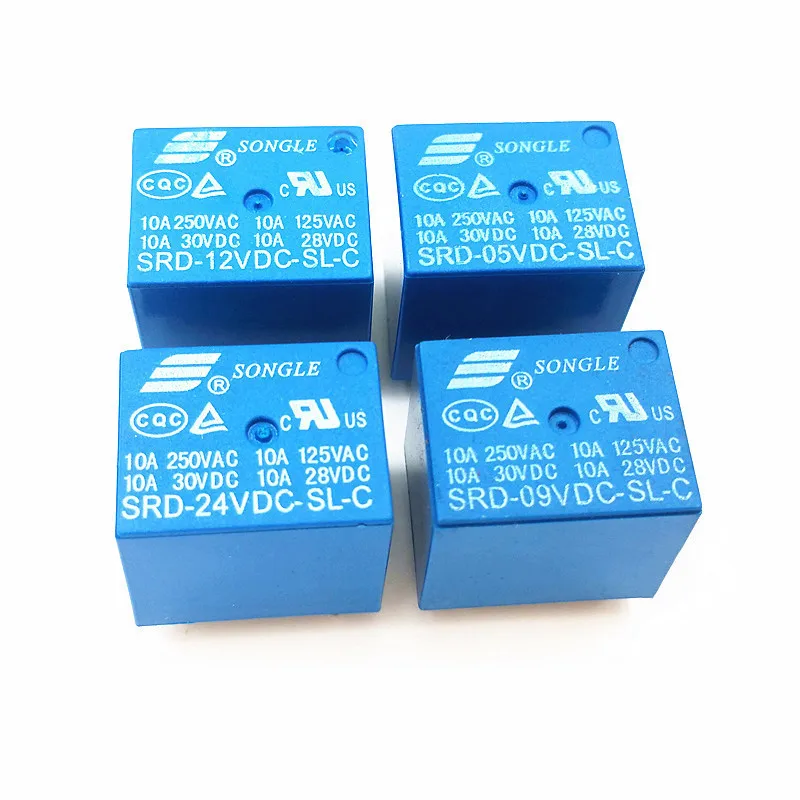 10pcs Relay SRD-03VDC-SL-C SRD-05VDC-SL-C SRD-12VDC-SL-C SRD-24VDC-SL-C 3V 5V 6V 9V 12V 24V 48V 10A 250VAC 5PIN Relays Relais