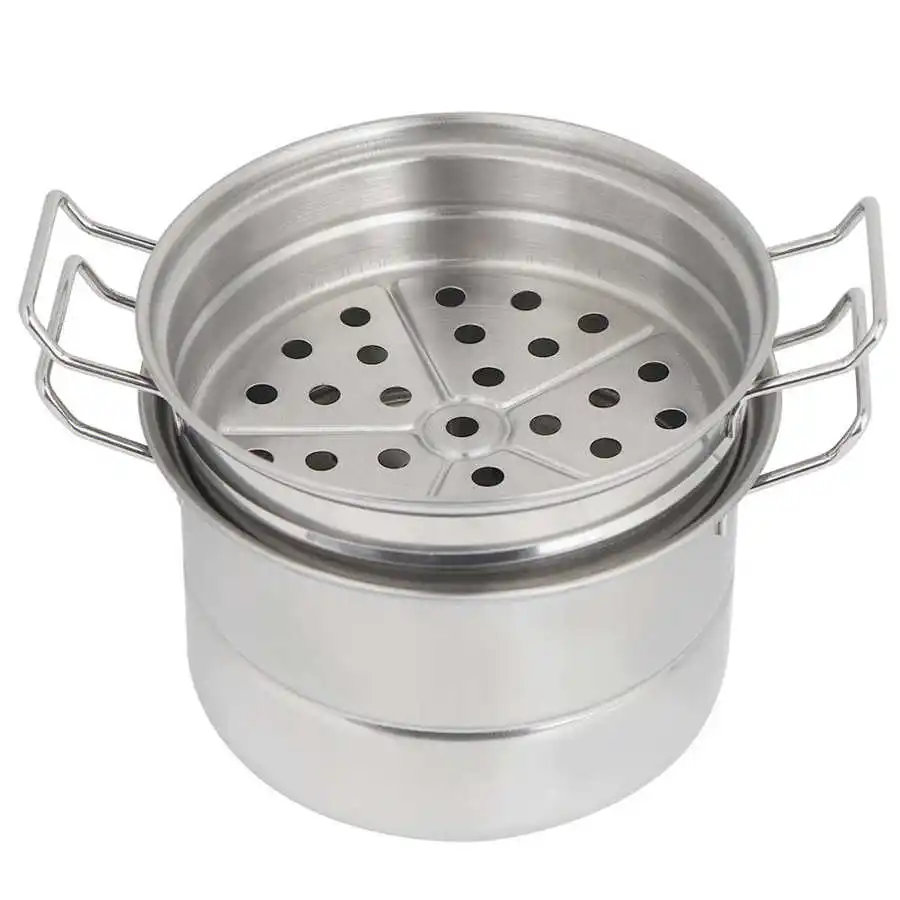 Fashionable Stainless Steel Mini Pretend Pot Children Play House Kitchen  Cooking Food Kitchen Cooking Steam Pot