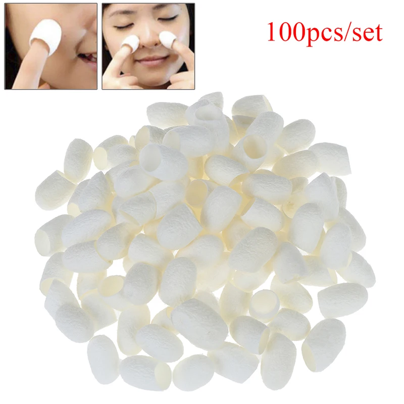 100Pcs/set Silkworm Balls Organic Natural Silk Cocoons Scrub Purifying Acne Anti Aging Whitening Wholesale Face Skin Care