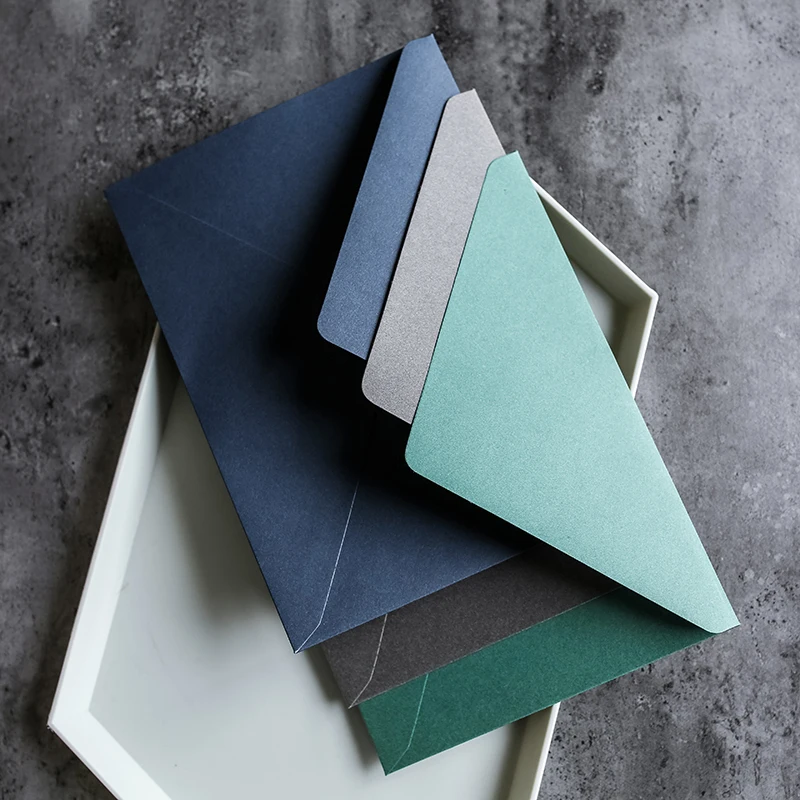 5pcs/lot Thick Western Envelopes Gray/Green/Blue Retro Invitation Envelopes School Office Supplies