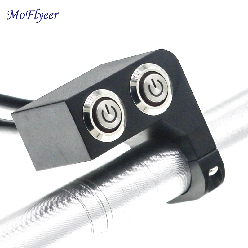 

MoFlyeer Motorcycle Switch 22mm Motorcycle Handlebar Manual-return Button LED Light Lamp Control Switch motorcycle