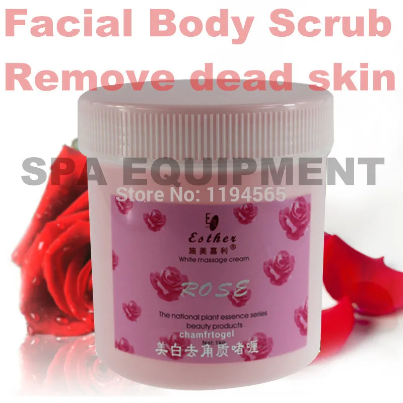 Rose Exfoliator Scrubs Dead Skin Remove Peeling Removal Facial Body Scrubs Polishes Spa Gel 1kg Beauty Salon Equipment Wholesale