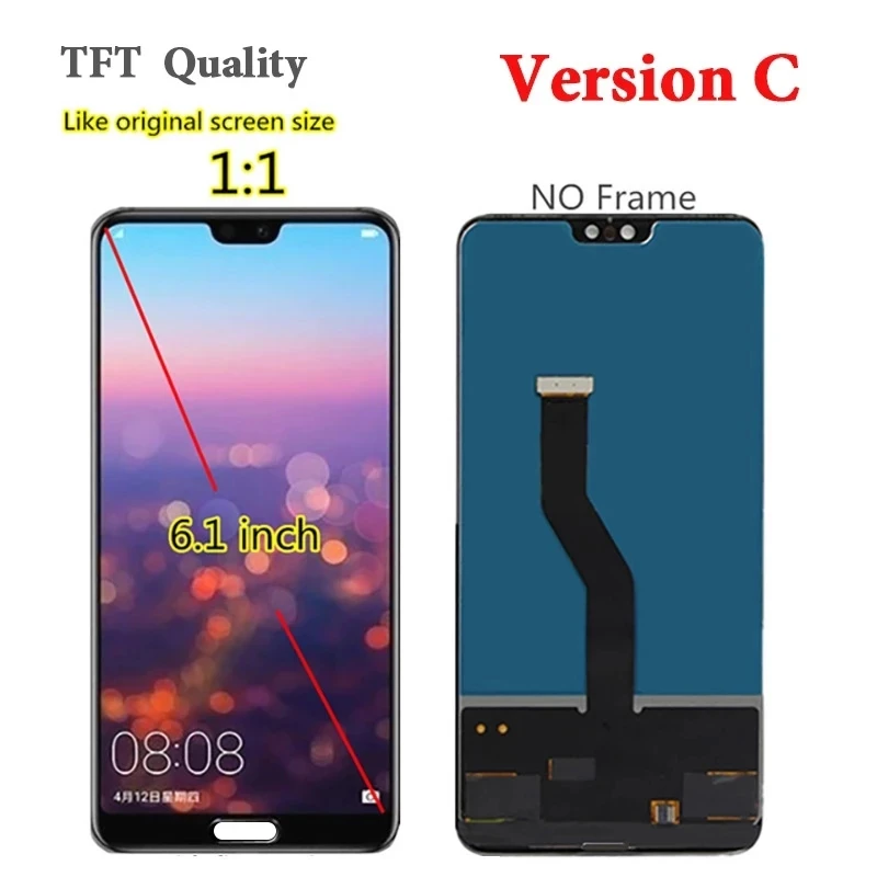 100% Tested For Huawei P20 Pro CLT-AL01 CLT-L29 CLT-L09 LCD Display With frame Touch Screen Digitizer Assembly for huawei p20pro