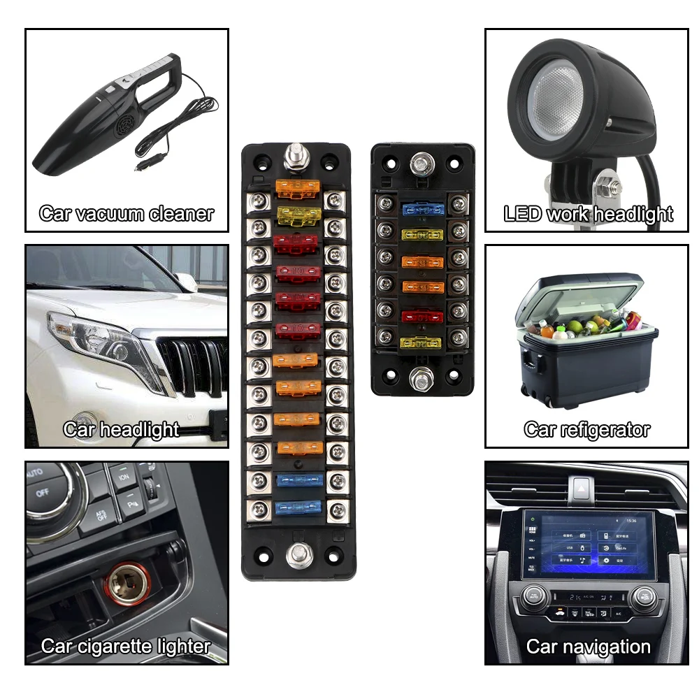 Mit doppelten Sicherungen 6 Wege 12 Wege Blade Sicherungs block Sicherungs kasten halter 32v 75a