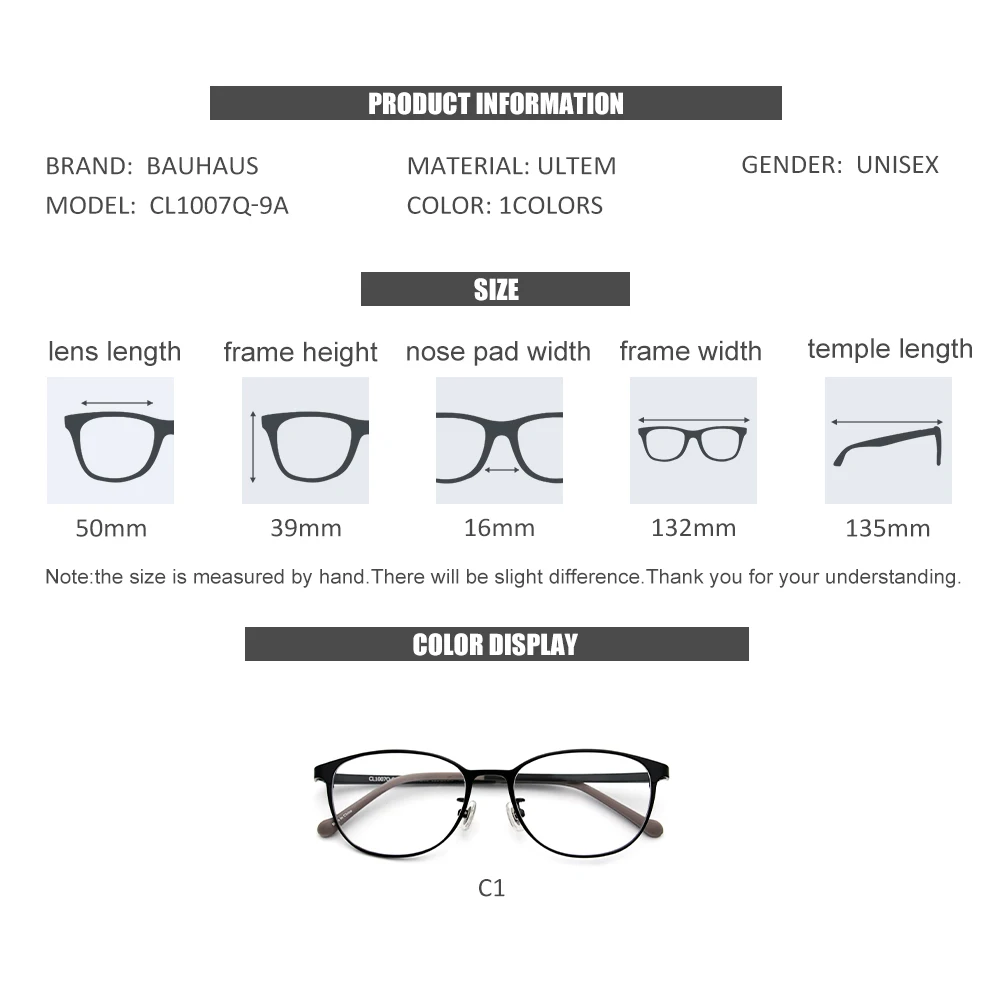 CL1007Q-9A Men ultem Glasses Frame Square Optics Frame Luxury Prescription Glasses Frames Optical Eyewear