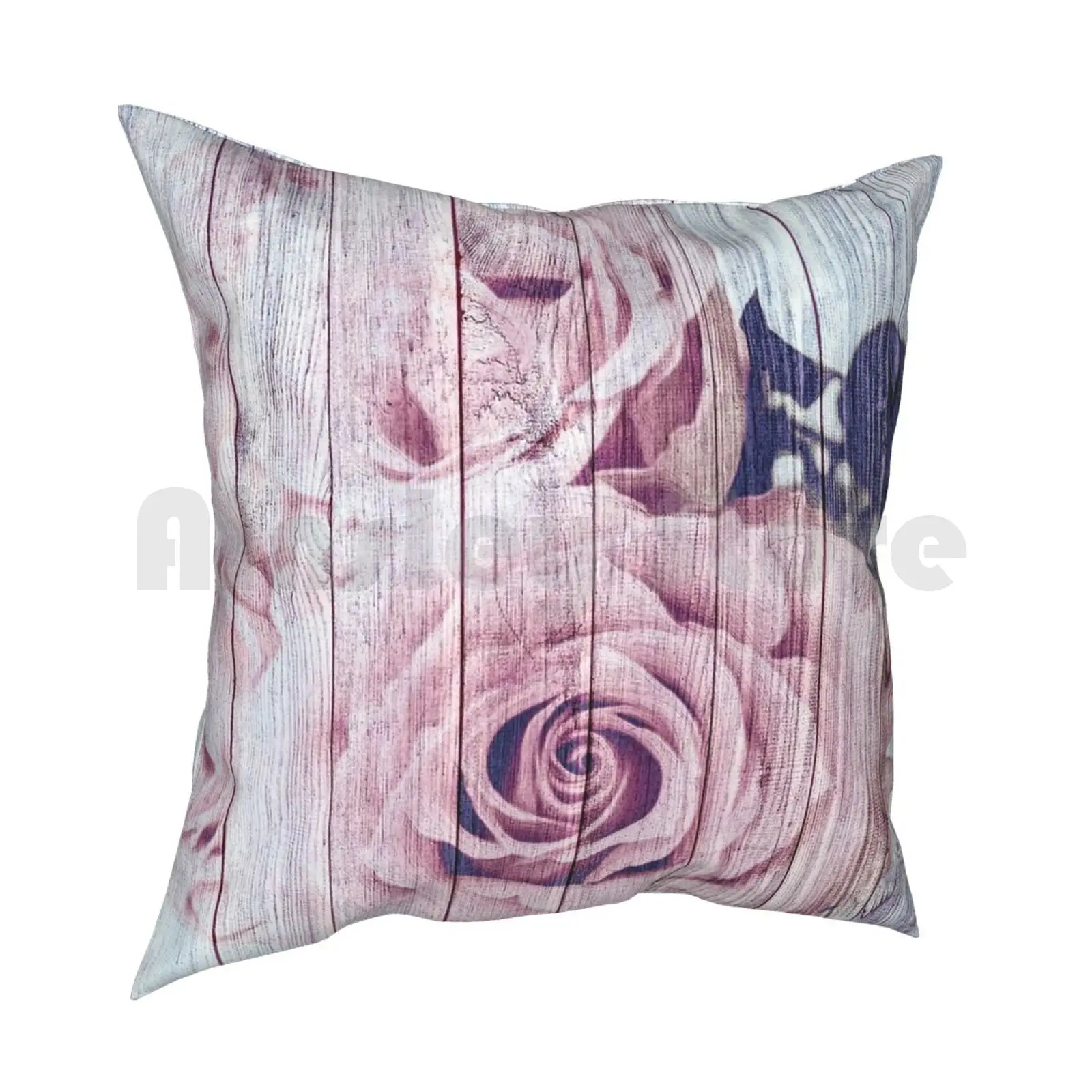 Vintage Shabby Chic Dusky Pink Rose Pillow Case Printed Home Soft DIY Pillow cover La Vie En Rose French Shabby Chic Dusky