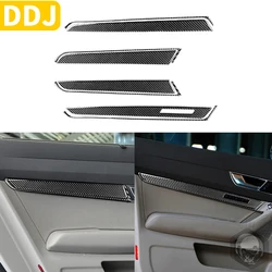 For Audi A6 S6 C6 2005-2011 Door Panel Trim Strips Door Handle Carbon Fiber Stickers Car Interior Decals Car Accessories