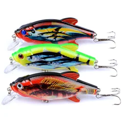 1Pcs 8cm 10.9g Minnow Fishing Lure Floating Wobbler Trolling Rattling 3D Eyes Hard Bait Crankbait Perch Pike Carp Fishing Tackle