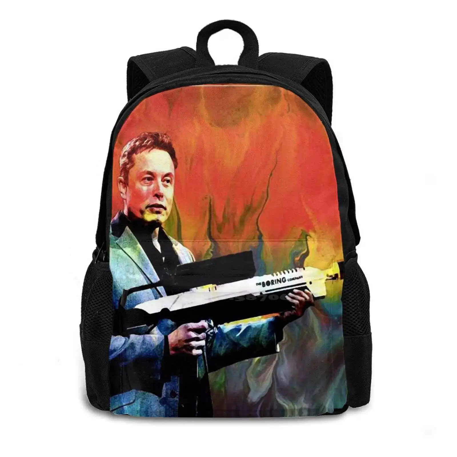 Flamethrower-Elon Musk New Arrivals Unisex Bags Student Bag Backpack Flamethrower Elonmusk Elon Musk Musket Telsa Moon Space