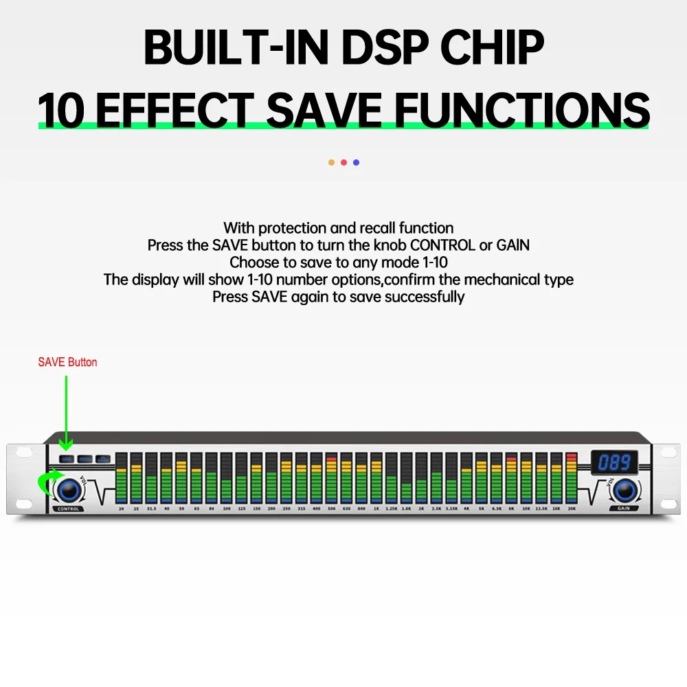 전문 디지털 그래픽 이퀄라이저 오디오 소음 감소 사운드 시스템, 무대 및 노래방 장비, 악기, 31 밴드