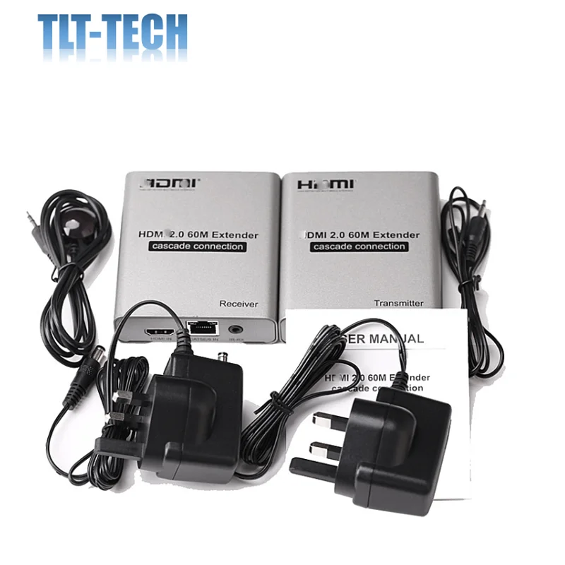 

4K 60HZ 60M HDMI-compatible Extender 1080P 120M Over RJ45 Ethernet Lan CAT5e/6 Cable Cascade Connection Extension PC DVD TO TV