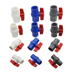 Inner Diameter 20/25/32/40mm PVC Ball Valve 3 Color Optional Slip Plumbing U-PVC Ball Valve Plastic Repair Connector Pipe Switch