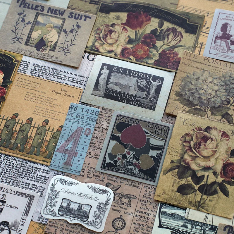 40 pcs Renaissance Series Journal Decorative Stickers Scrapbooking Stick Label Diary Stationery Album Vintage flower Stickers