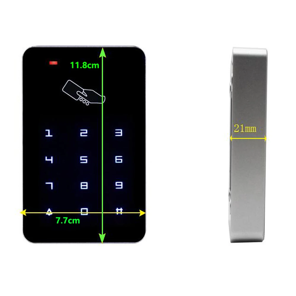 Imagem -05 - Sistema de Acesso para Leitura de Cartão Rfid 125khz Controle de Acesso Teclado Digital Rfid Abridor de Fechadura Elétrica Leitor de Cartão Rfid 1000 Usuários