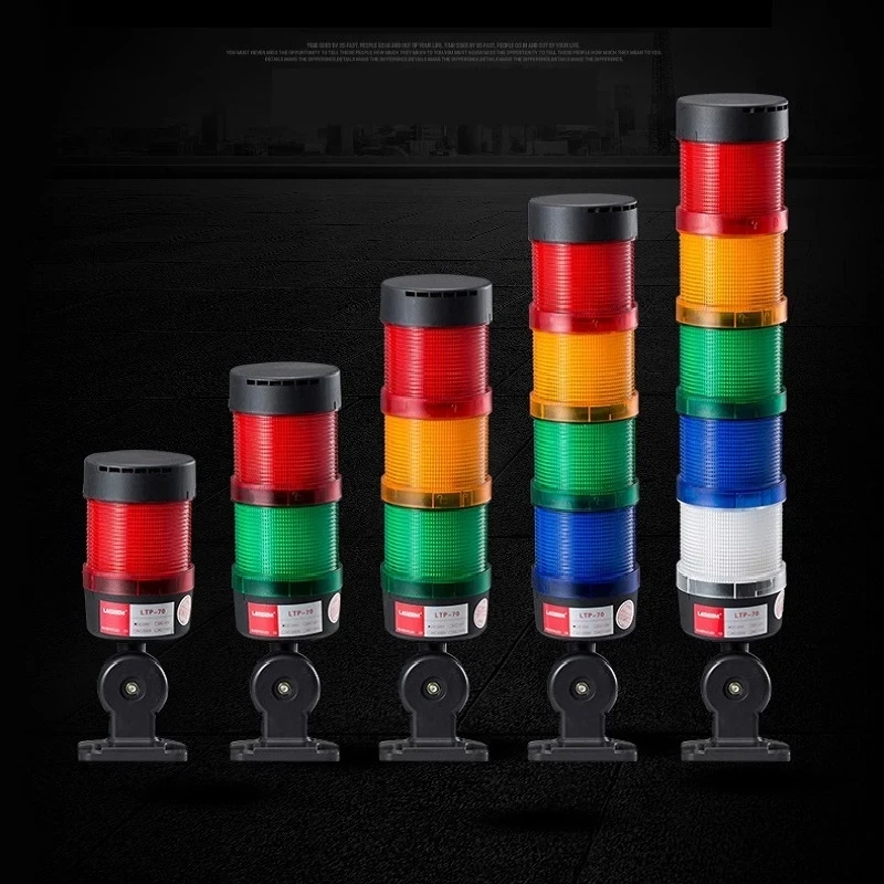 70mm Industrial 1 to 5 Layer Stack Lamp Flash Steady Rotary LED Signal Caution Light Tower Foldable Warning Light No Buzzer