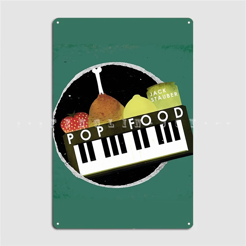 Jack Stauber Pop Food Album Cover Metal Sign Wall Cave Mural Personalized Wall Decor Tin Sign Poster