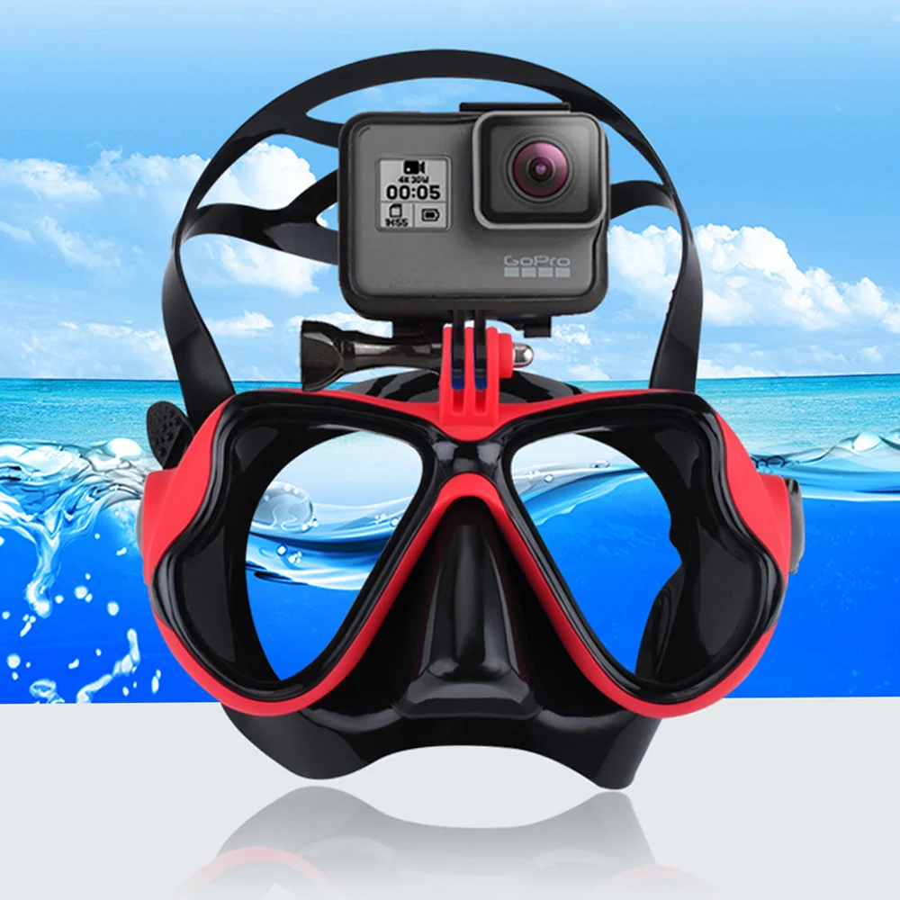 JoyMaySun Maschera subacquea professionale Fotocamera Maschera subacquea Occhialini da nuoto Snorkel Supporto per fotocamera per immersioni