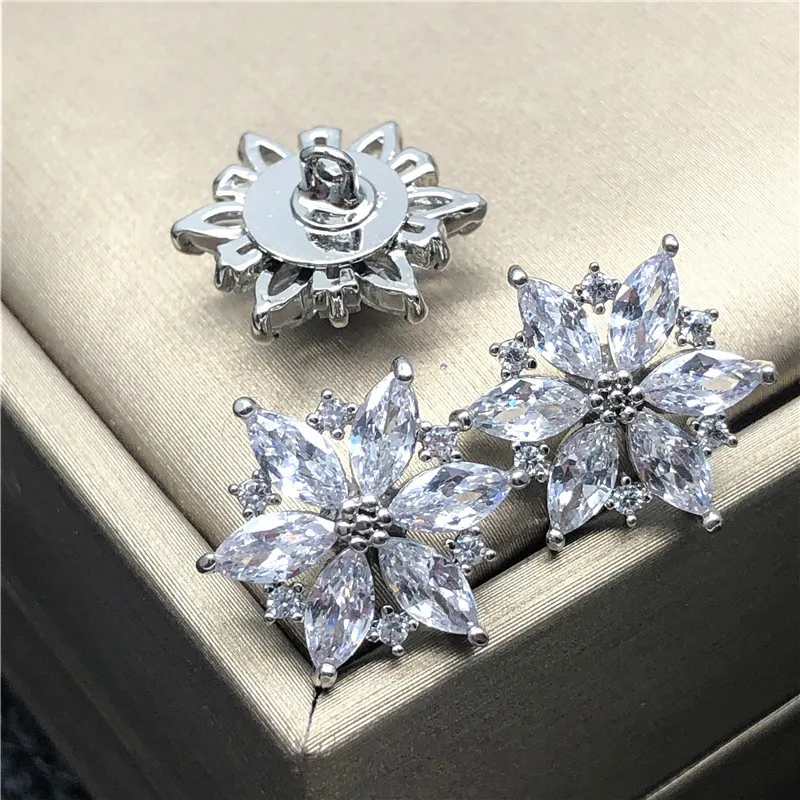 DIY Rhinestone crystal small buttons Cubic zirconia button for coat Decorative CZ sewing buttons for cashmere Knit cardigan