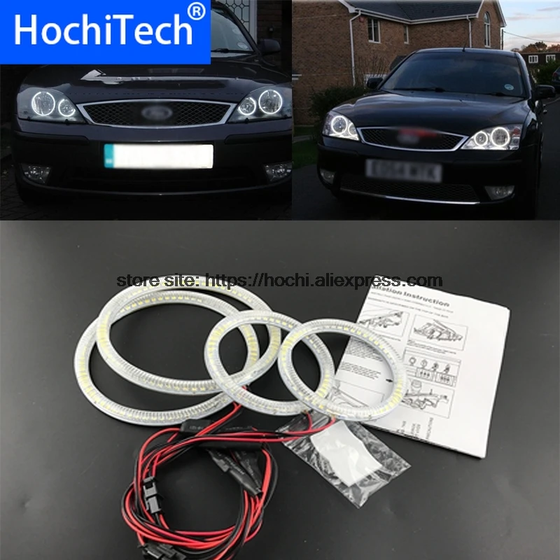 Excellent SMD 5050 LED white headlight  angel demon eyes kit for FORD Mondeo MK3 2001 2002 2003 2004 2005 2006 2007