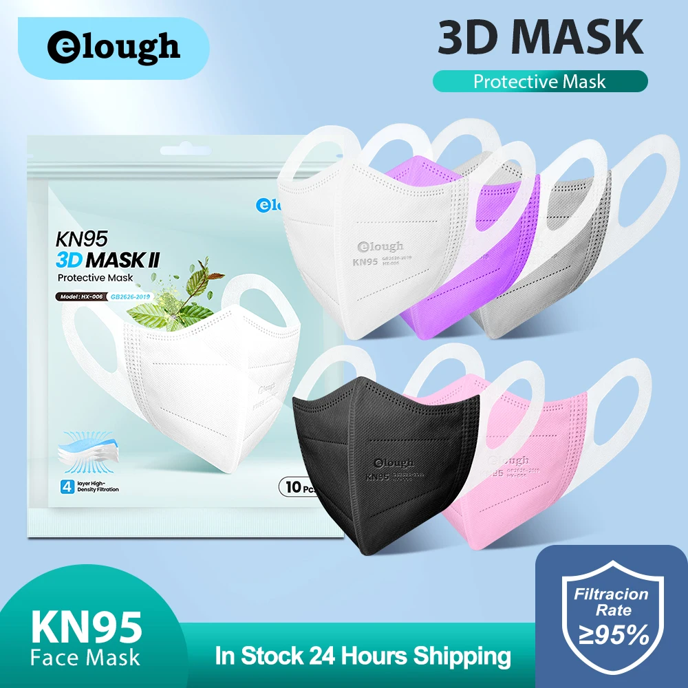 

Elough kn95 face mask FFP2 mascarillas FPP2 approved mask Black pink disposable Adult 3D fp2 mascarillas ffp 2 ffp2mask masken