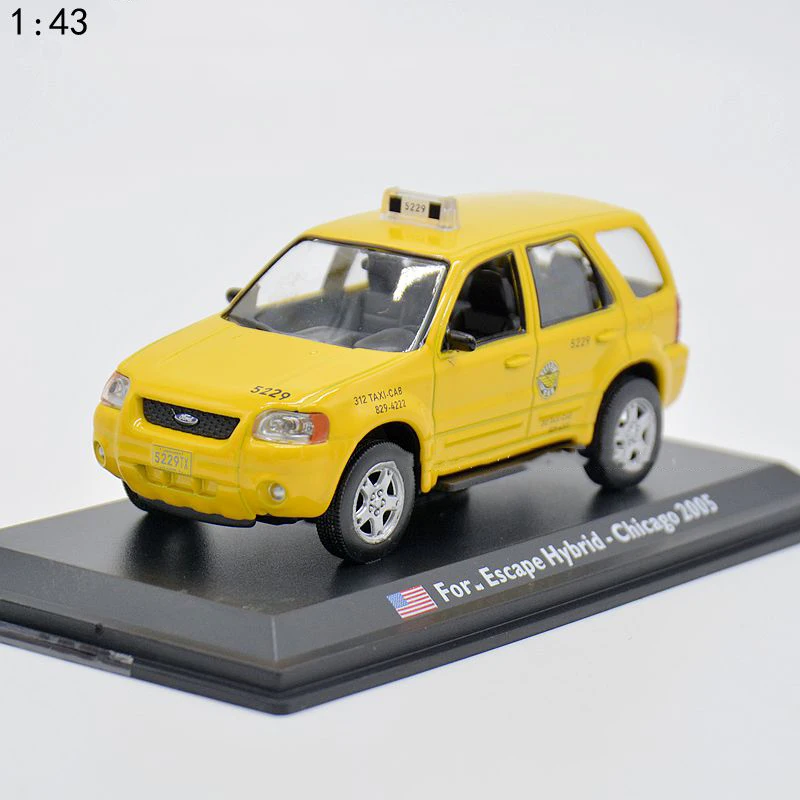 

1:43 Scale Metal Alloy Classic SUV ESCAPE HYBRID CHICAGO 2005 Cab Taxi Car Model Diecast Vehicles Toys F Collection Gifts