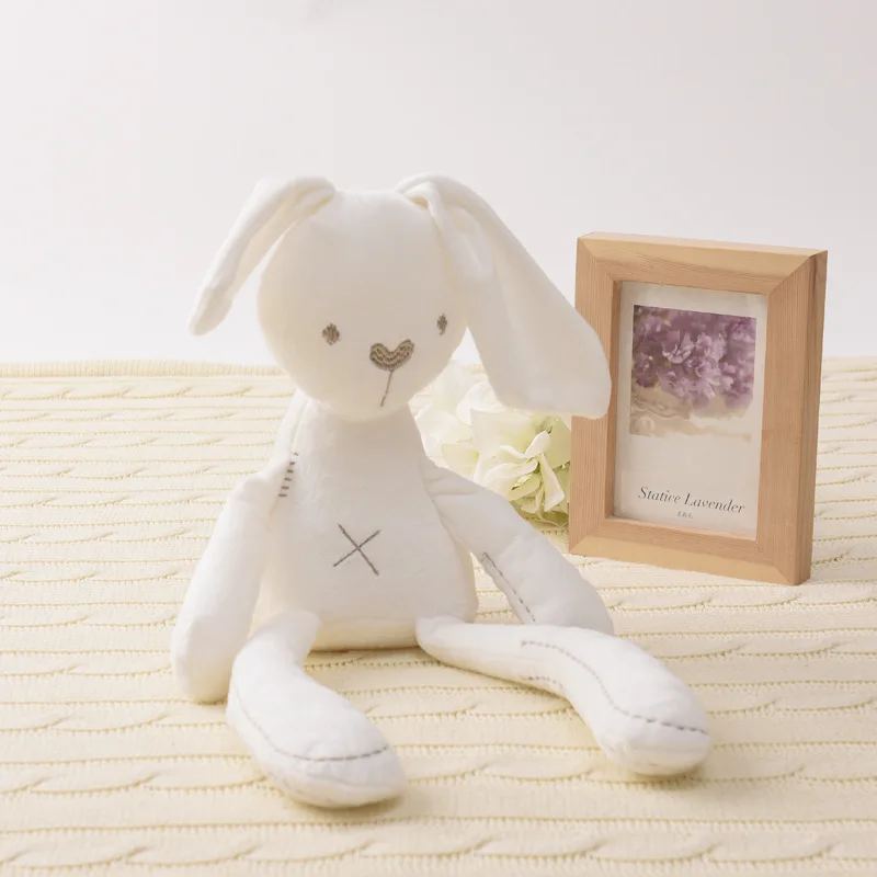 42CM Cute Cartoon długie uszy lalka-królik dziecięce miękkie pluszowe zabawki dla dzieci Bunny Sleeping Mate wypchane pluszowe zabawka w kształcie