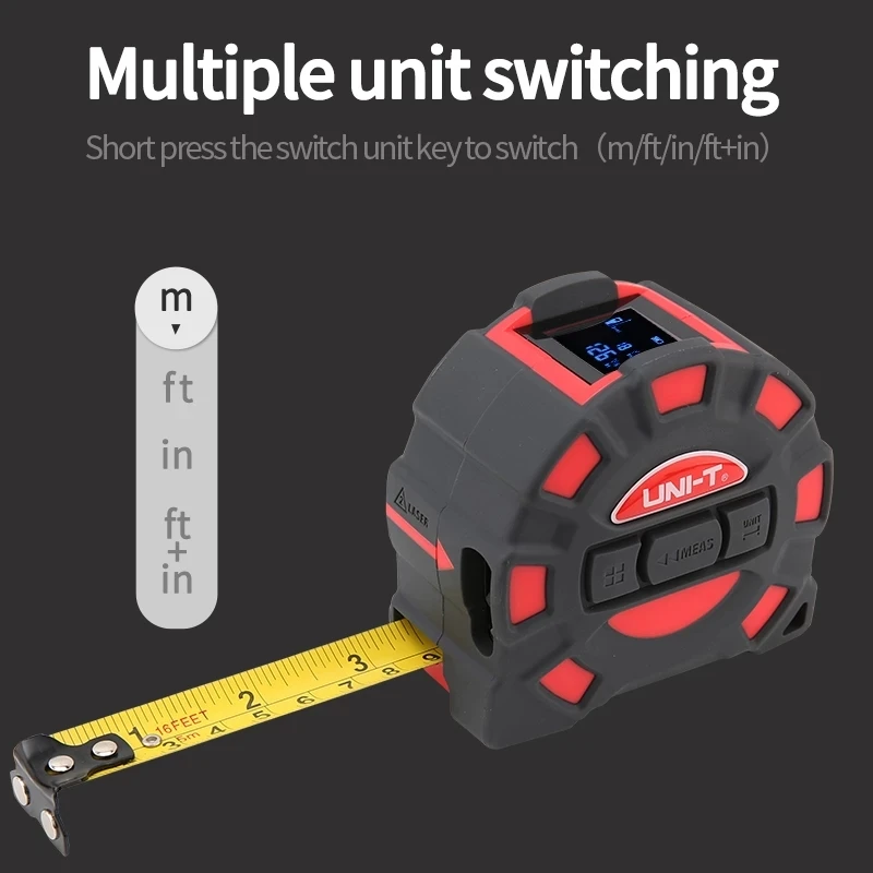 UNI-TLM50T LM60T 50M 60M laser tape measure digital electronic ruler roulette meter LCD display telescopic measuring tool