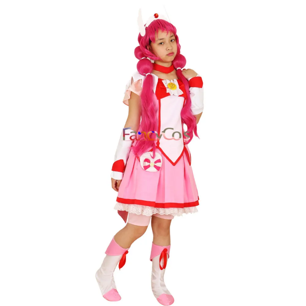 Halloween Smile PreCure! Glitter Force Glitter Lucky Cure Happy Dress Wig Cosplay Costume Adult & Kids Halloween Costumes