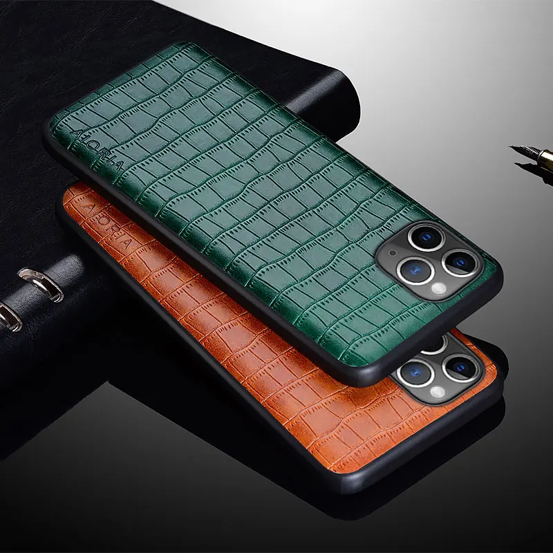 Luxury Crocodile Leather Case For iPhone 15 14 11 12 13 mini Pro SE XR XS Max X 8 Plus Back Cover for iphone 12 13 pro case