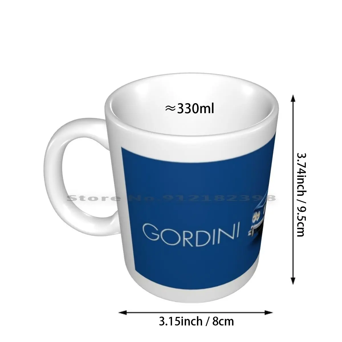 R 8 Gordini Illustrated Mug Wrap Ceramic Mugs Coffee Cups Milk Tea Mug French Cars R8 Gordini 1970s Car R8 Car Automotive Art