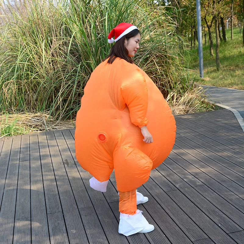 Christmas Inflatable Cosplay Costume Thanksgiving Turkey Animal Festival Party Cartoon Inflatable Costume for Adult Woman Man