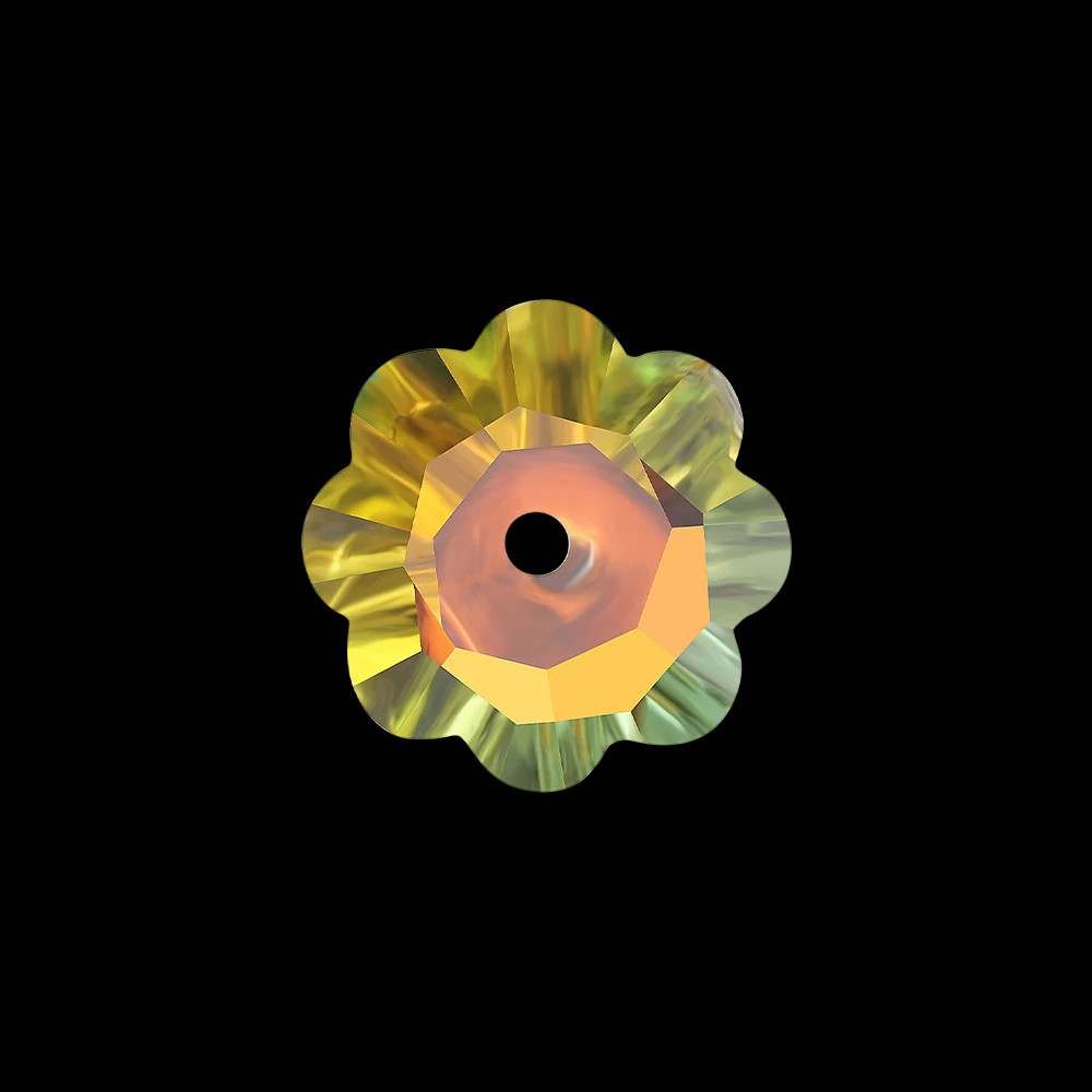 Austrian Crystal Flower Pendants 6/8/10MM Shiny AB Glass Flat Beads For DIY Making Charms Earing Necklace Jewelry Accessories