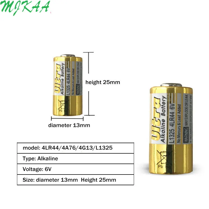 10 sztuk/paczka 4LR44 L1325 4AG13 4A76 baterie 6V podstawowy suchej baterie alkaliczne pilot samochodowy zegarek zabawki kalkulator