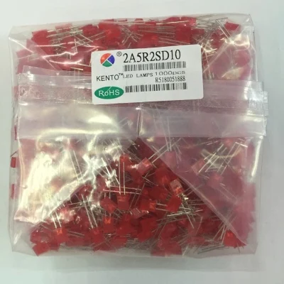 LED light emitting diode square 2*5*7 red light 257 red hair red square light 257 three yuan red hair red highlight