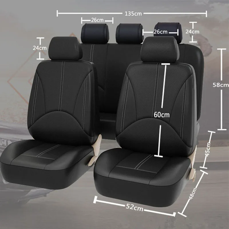 New Luxury PU Leather Auto Universal Car Seat Covers for gift Automotive Seat Covers Fit most car seats Waterproof car interiors