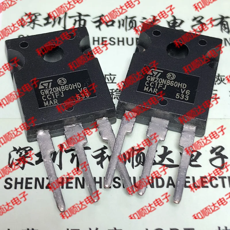 10PCS   GW20NB60HD STGW20NB60HD  TO-247 IGBT 600V 20A