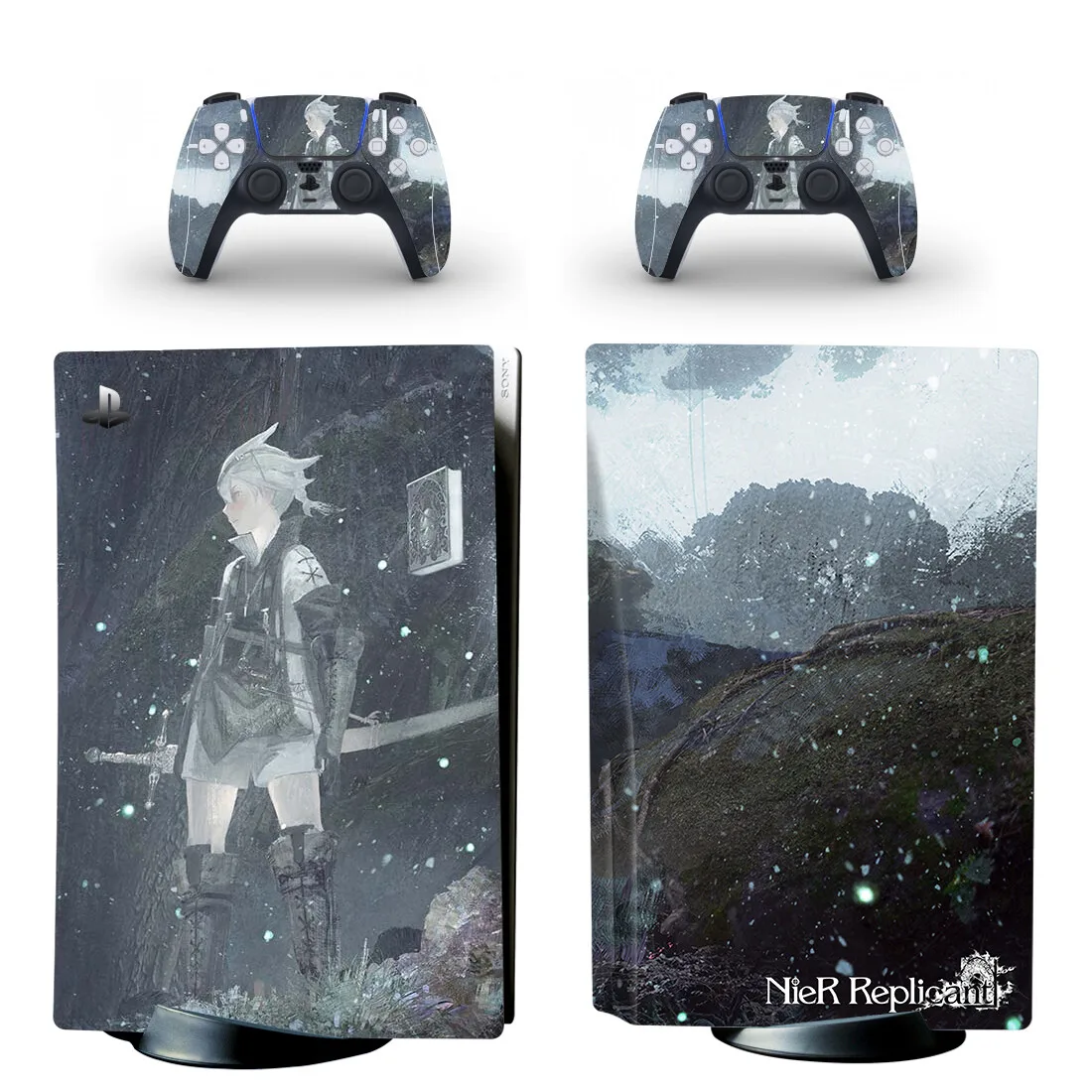 NieR Replicant PS5 CHuẩn Phiên Bản Đĩa Da Miếng Dán Decal Dành Cho PlayStation 5 Tay Cầm & Điều Khiển PS5 Miếng Dán Da Vincy