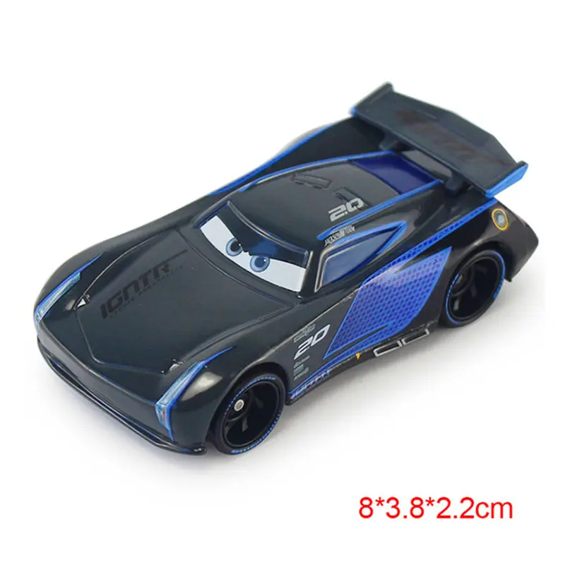 Samochody Disney Pixar 2 3 zygzak McQueen Jackson Storm Doc Hudson Mater 1:55 odlewane modele ze stopu metalu Model samochodu urodziny prezent