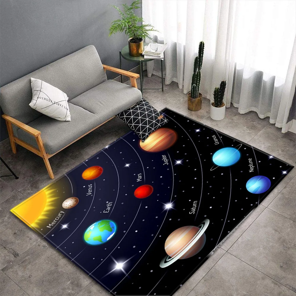 

3D ковры с рисунком космоса и звезд Galaxy, коврики для гостиной, спальни, мягкий фланелевый детский игровой коврик, напольный коврик для ползания в детской комнате