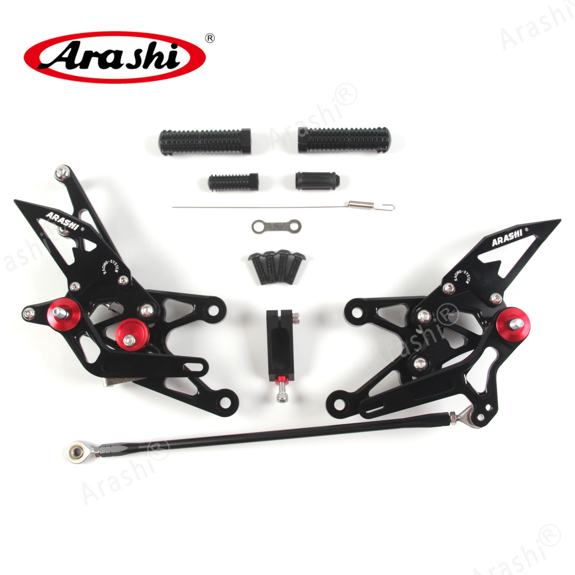 Arashi For YAMAHA YZF R1 07-08  Adjustable Footrest 2007 2008 CNC Foot Pegs Rider Rear Sets Rearset Footrest Foot Rest Aluminum