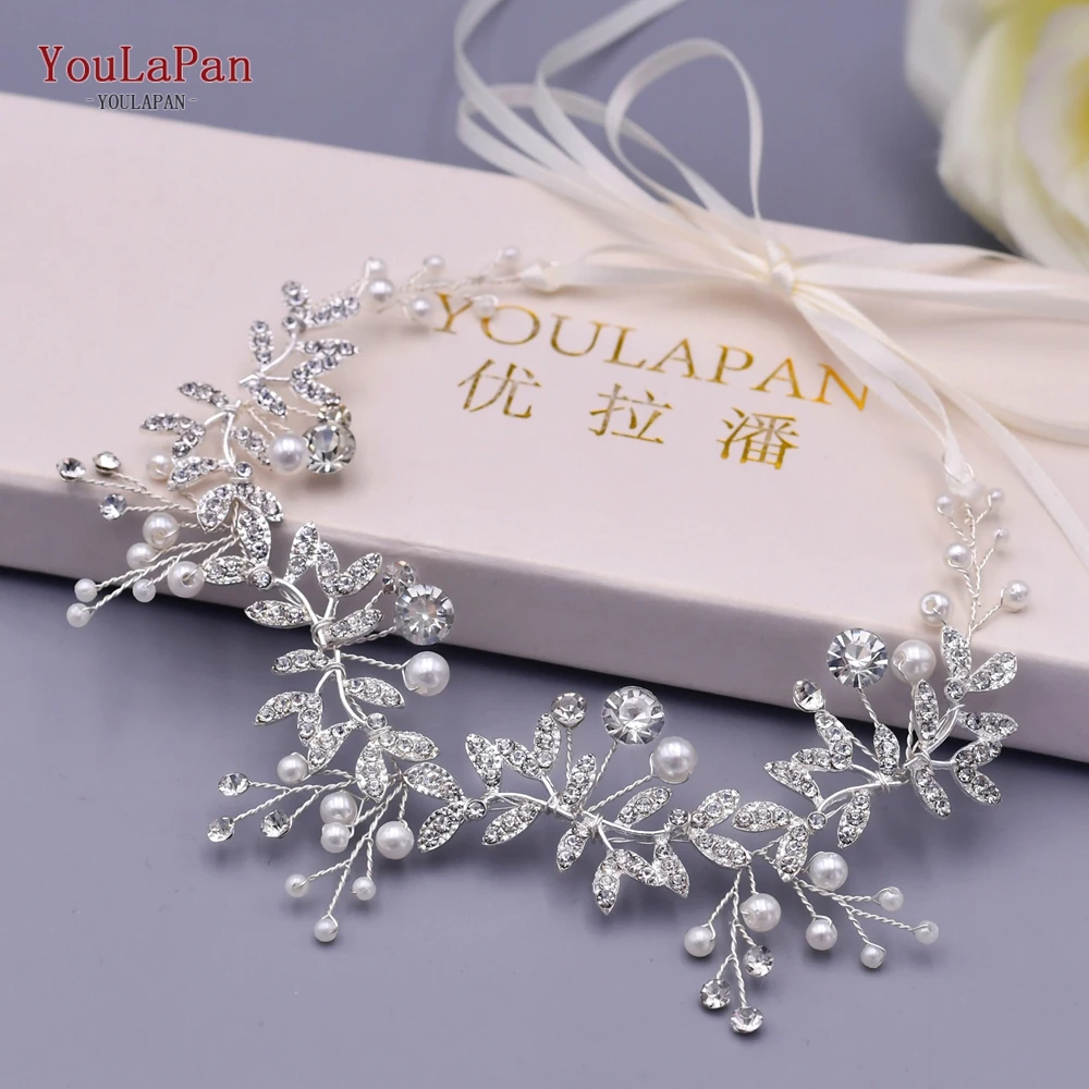 YouLaPan-liguero de diamantes para mujer/novia, lazo de muslo, lazo de pierna nupcial, liguero de pierna de diamantes de imitación, pieza de cabello de boda, HT02-S