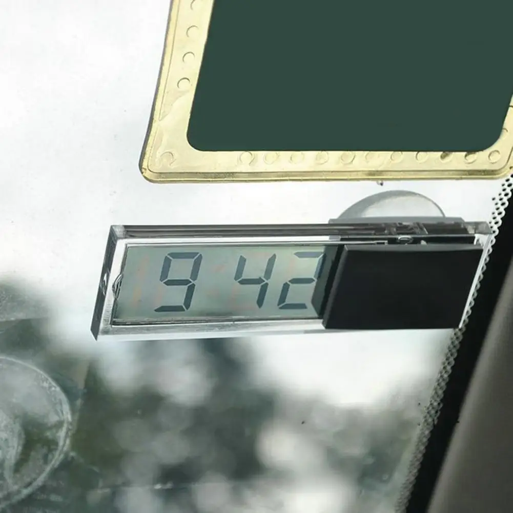 Universal Car Digital Clock Mounted Sucker LCD Digital Display Dashboard Windshield Electronic Clock Car Accessories