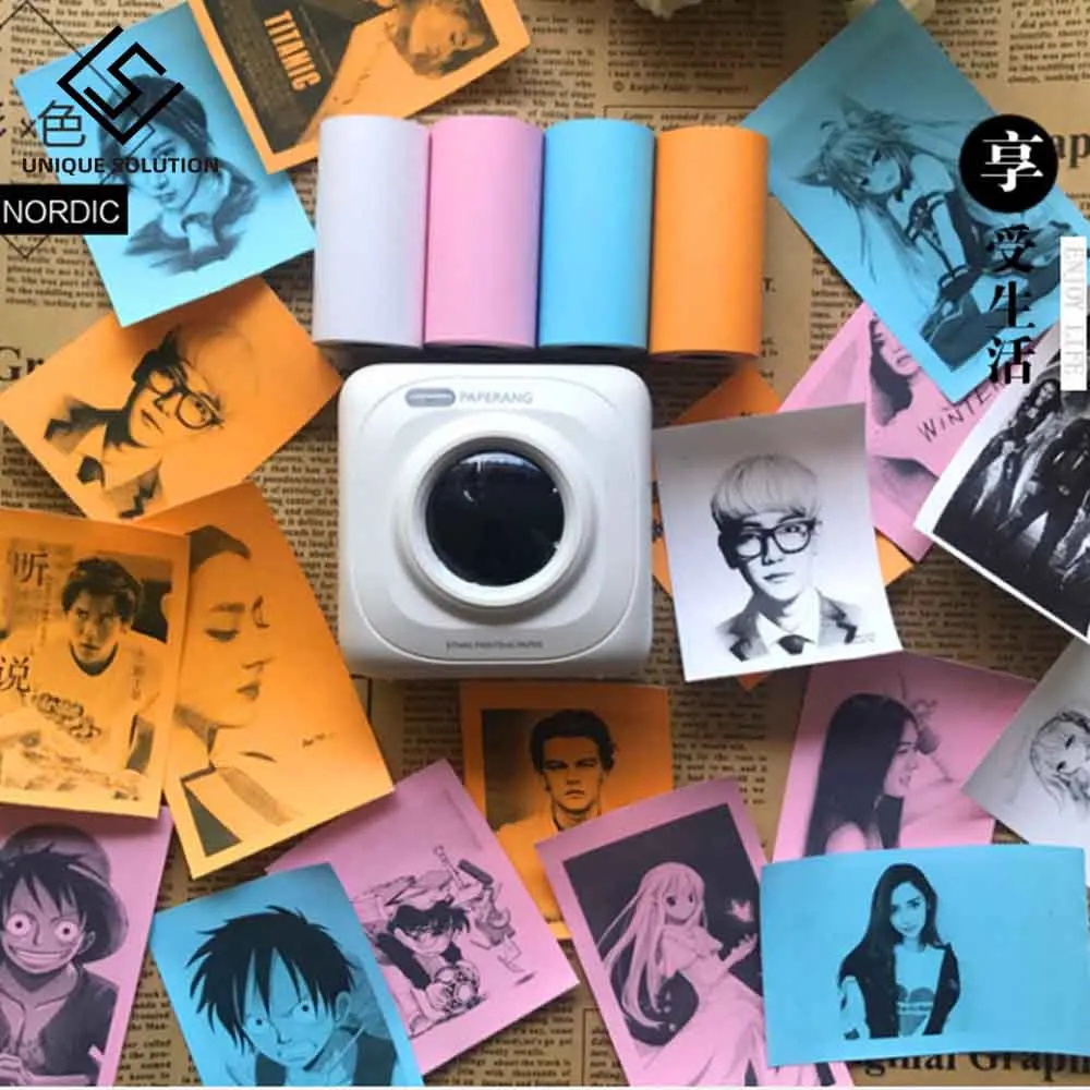 3Pcs/set Self Adhesive Thermal Sticker Printing Paper Paste Bill Receipt Colorful Durable for Paperang printer small POS machine