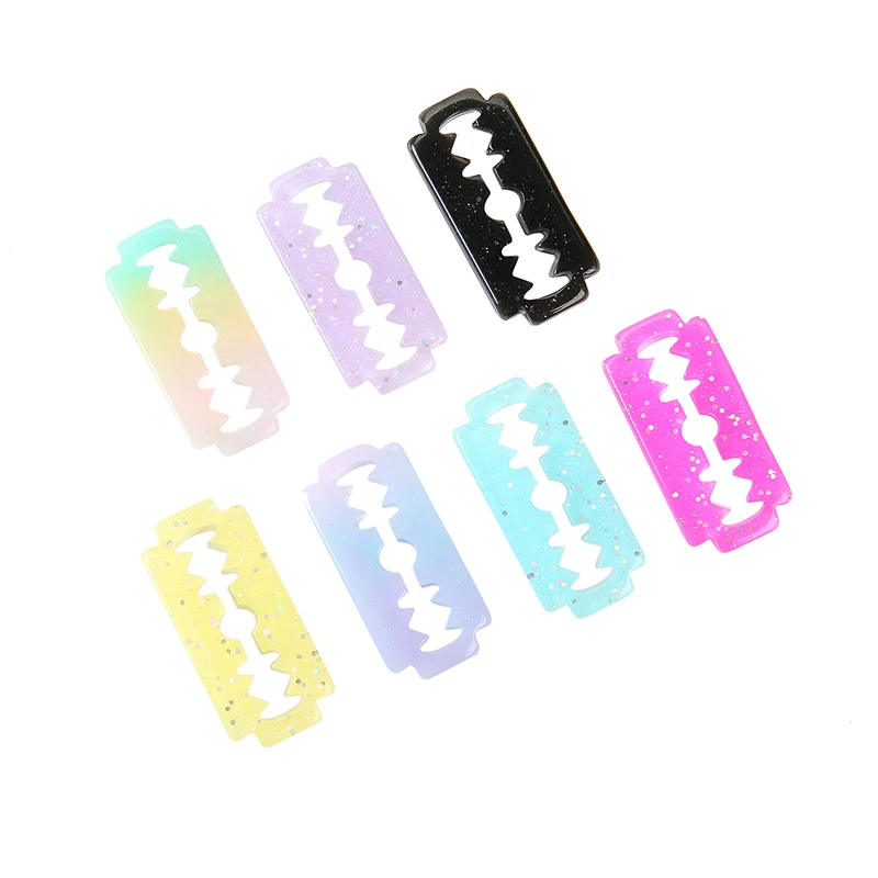 10Pcs  Blade  Earring Charms Flatback Resin Cabochons  Punk Pendant Accessories For Necklace Keychain DIY Making