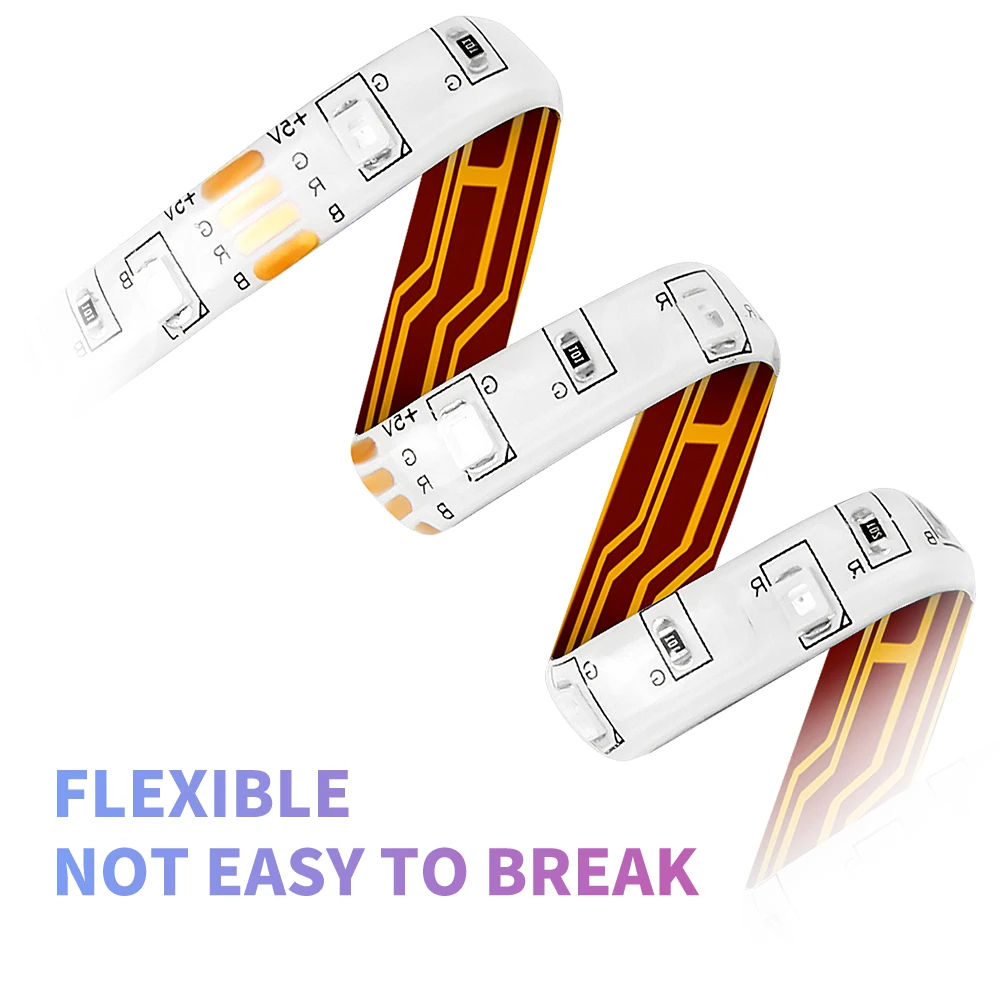 USB LED Strip RGB Flexible Light 5V Led TV HDTV Background RGBW LED Tape Neon Lighting 24 Keys Remote Control Color Changeable