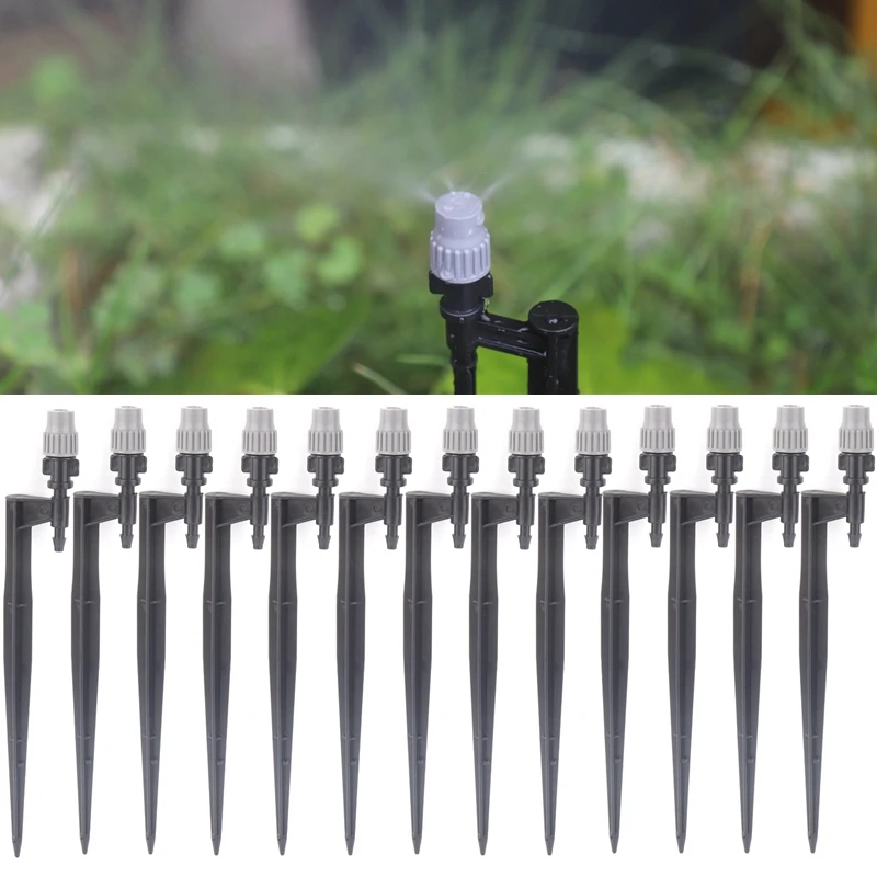 

5Pcs Gray Black Square headAtomizing Nozzle Irrigation Sprinkler Nozzle Support Spike Watering Sprinklers Stakes Water Connector