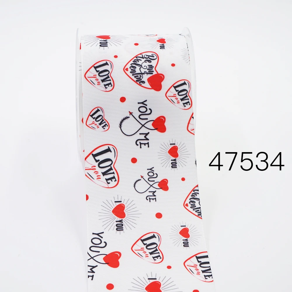 DIY Cartoon Valentine's Day Printed Grosgrain Ribbon For Craft Supplies Sewing Accessories 5 Yards. 47524