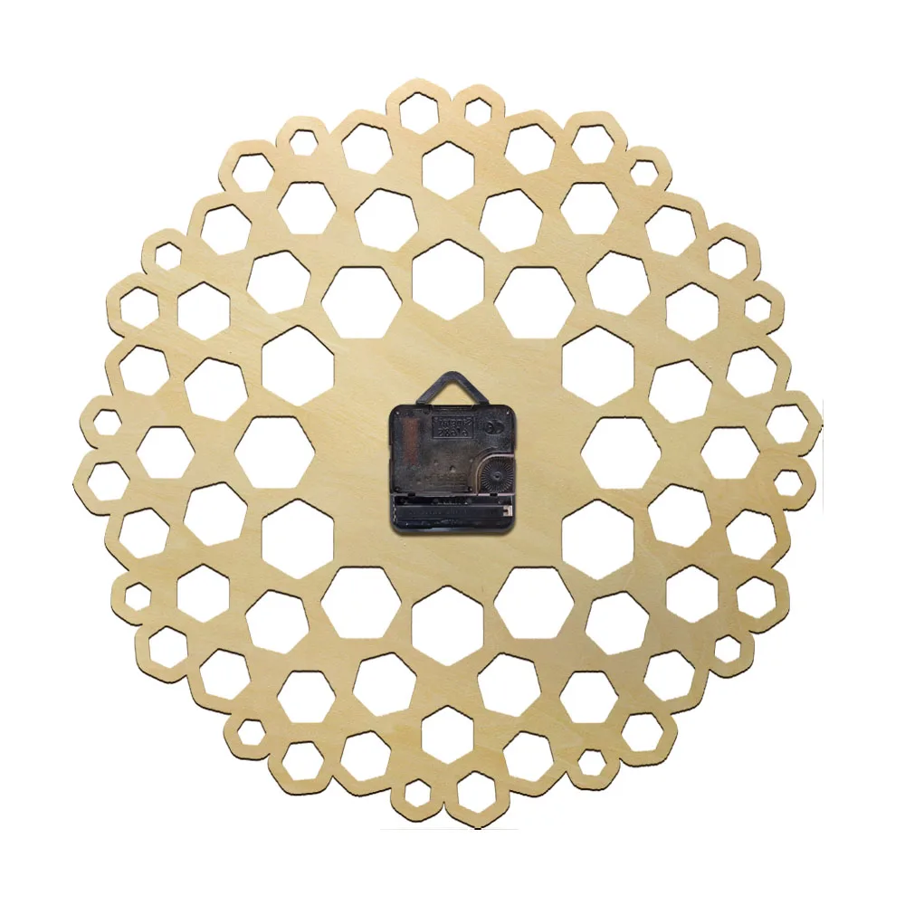 Farmhouse Kitchen Wood Sexangular Wall Clock Hexagonal Silent Non-ticking Horloge Murale Decorative Wood Clock Rustic Wall Art
