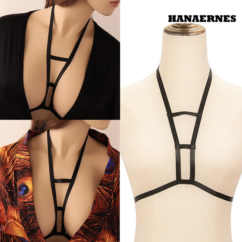 The cheapest Women Top Bindz Body Elastic Harness Pole Dance Dance Wear Sexy Lingerie Punk Leg Garter Hollow Open Chest Bra