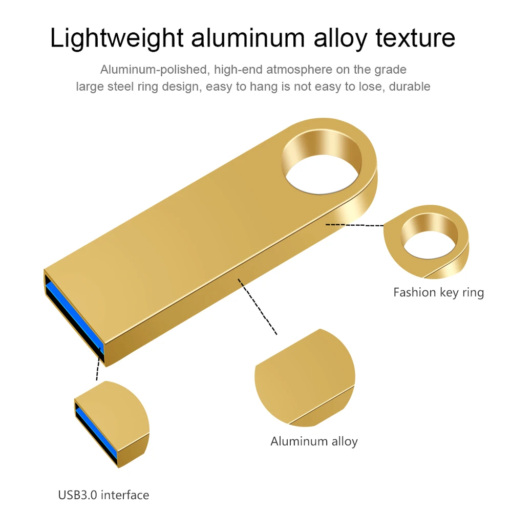 USB 3,0 металлический водонепроницаемый флеш-накопитель, 8 ГБ, 16 ГБ, 32 ГБ, 64 ГБ, 128 ГБ